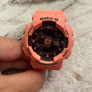 G Shock Baby-G Salmon color watch. Needs battery.